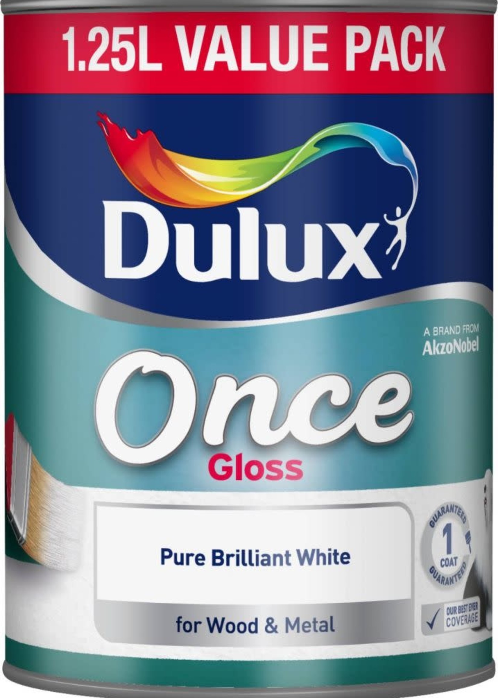 Dulux (Akzo Nobel) Once Gloss 1.25L Pure Brilliant White