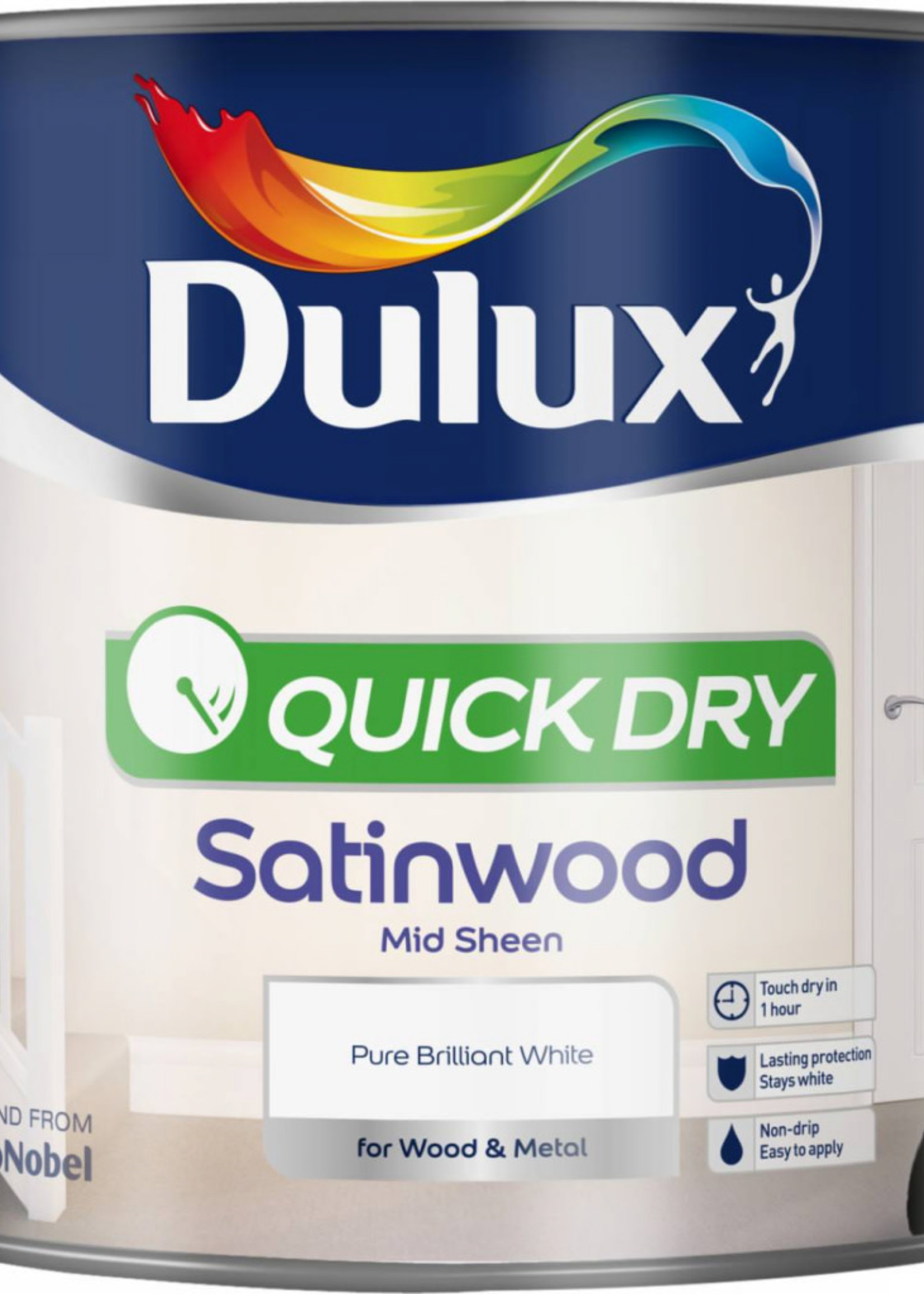 Dulux (Akzo Nobel) Dulux Quick Dry Satinwood 2.5L Pure Brilliant White