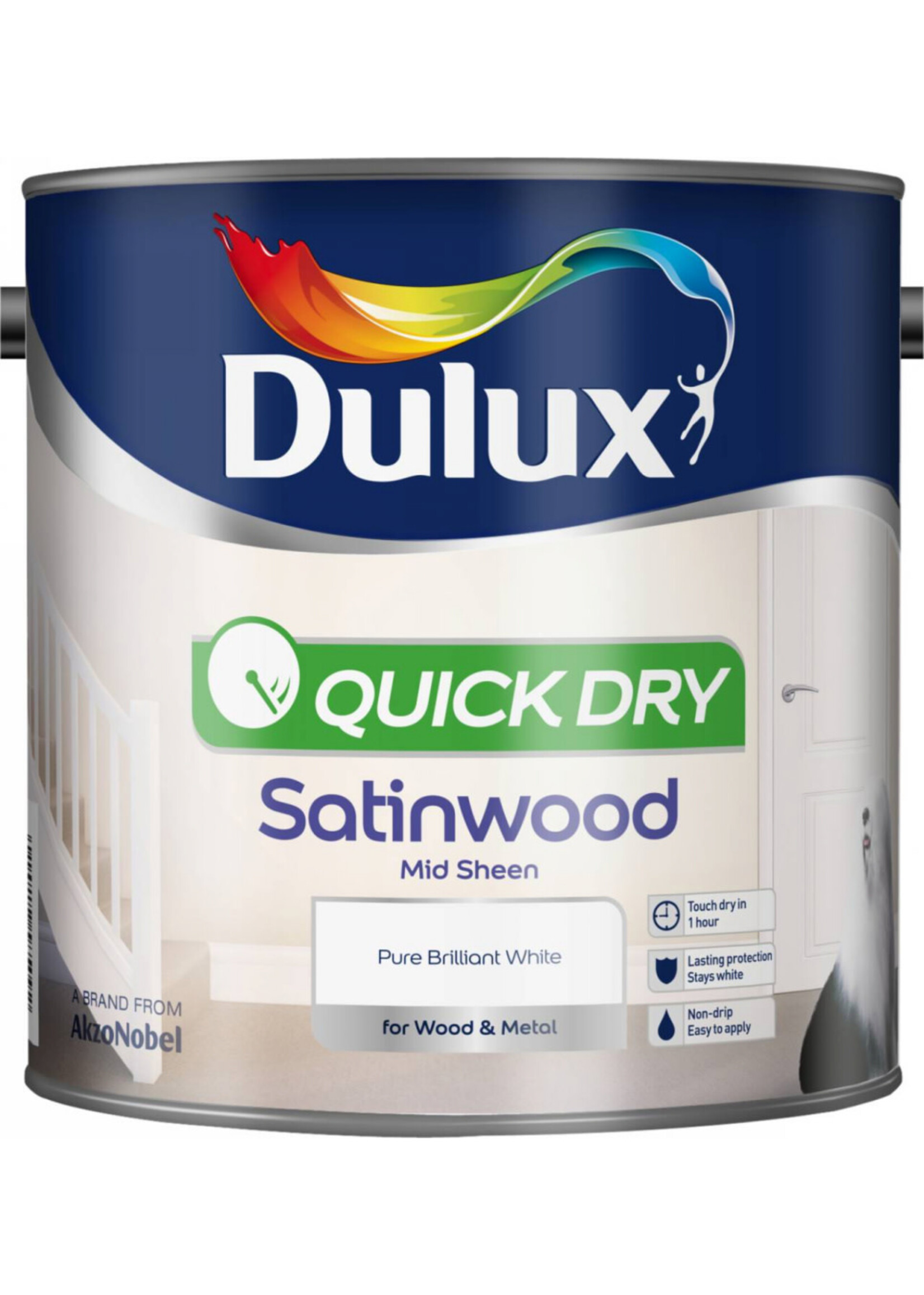 Dulux (Akzo Nobel) Dulux Quick Dry Satinwood 2.5L Pure Brilliant White