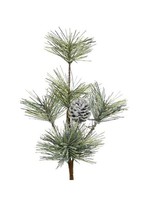 Decoris Snow Effect  Branch with Pinecone 25cm