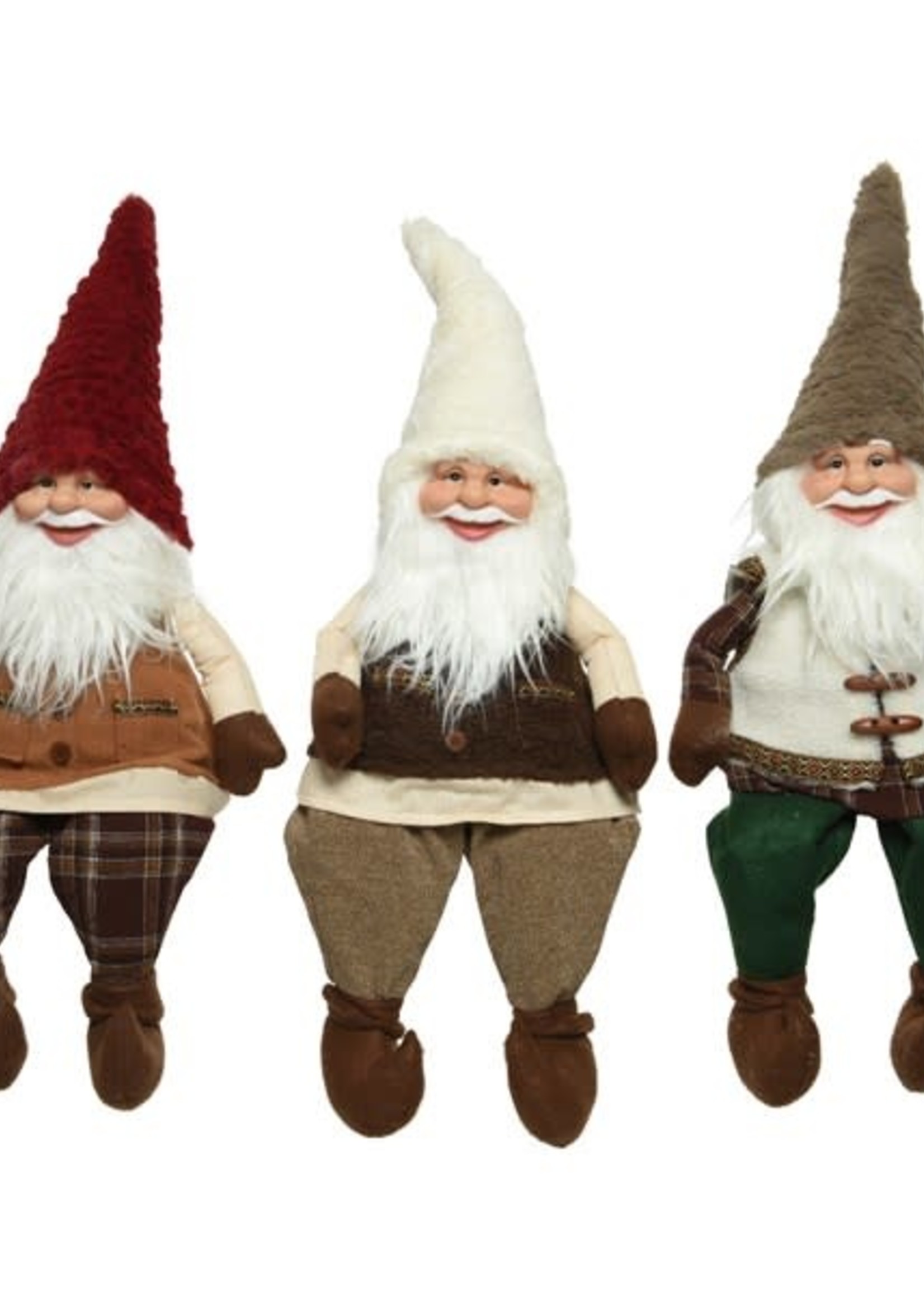 Decoris Sitting Vintage Style Santas  3 Assorted styles