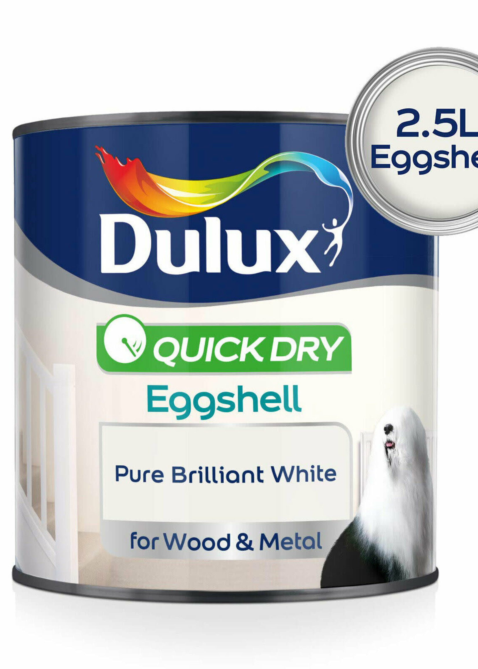 Dulux (Akzo Nobel) Dulux Pure Brilliant White (PBW) 2.5L Quick Dry Eggshell