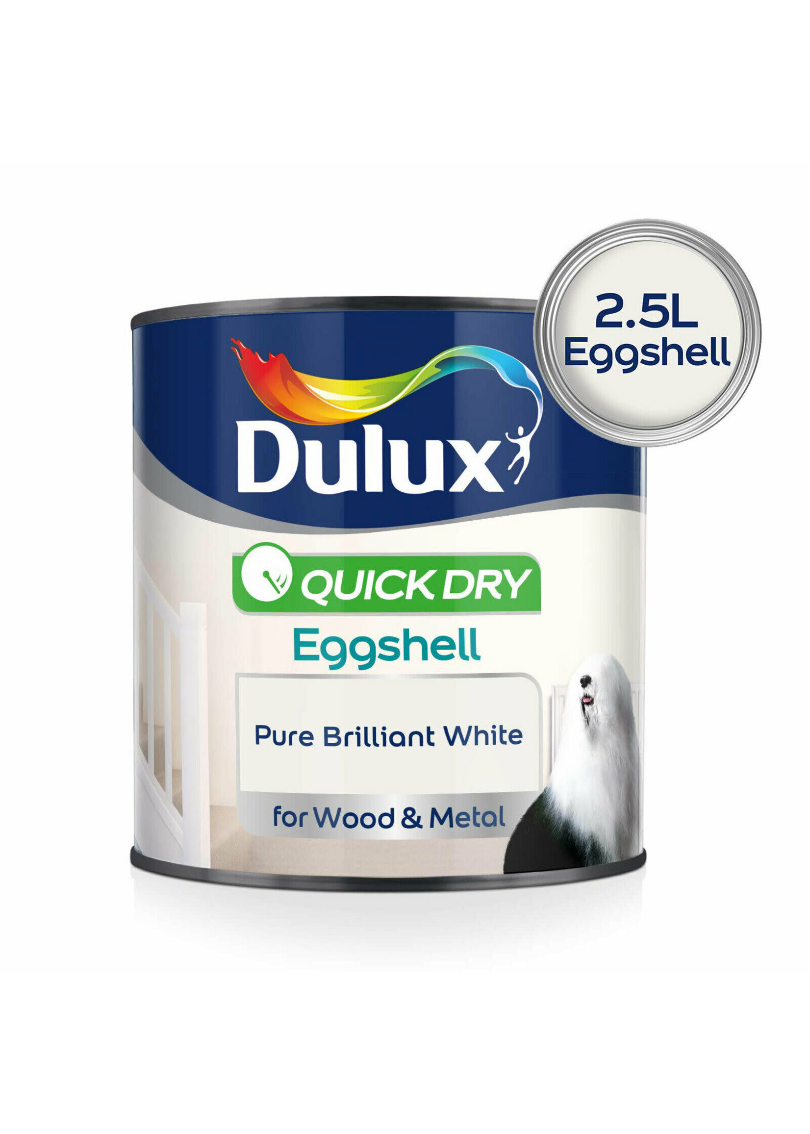 Dulux (Akzo Nobel) Dulux Pure Brilliant White (PBW) 2.5L Quick Dry Eggshell