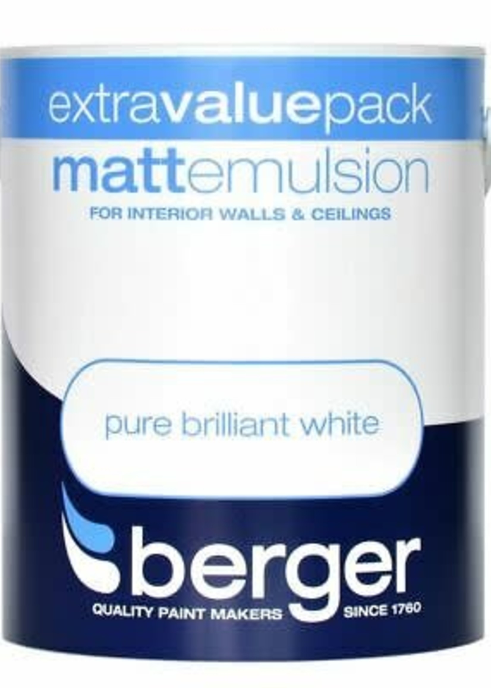 Crown Berger Pure Brilliant White PBW 3L Matt Emulsion