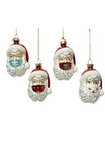 Decoris Bauble Santa Wearing Mask 4 Assorted designs price each