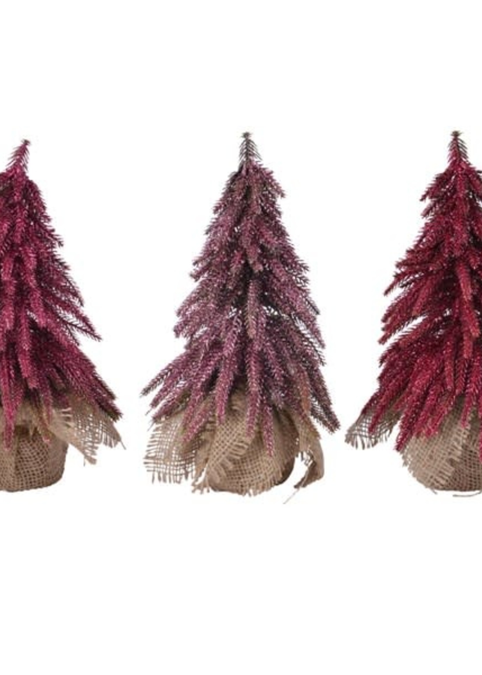 Decoris Mini Pink Glitter Trees 3Ass