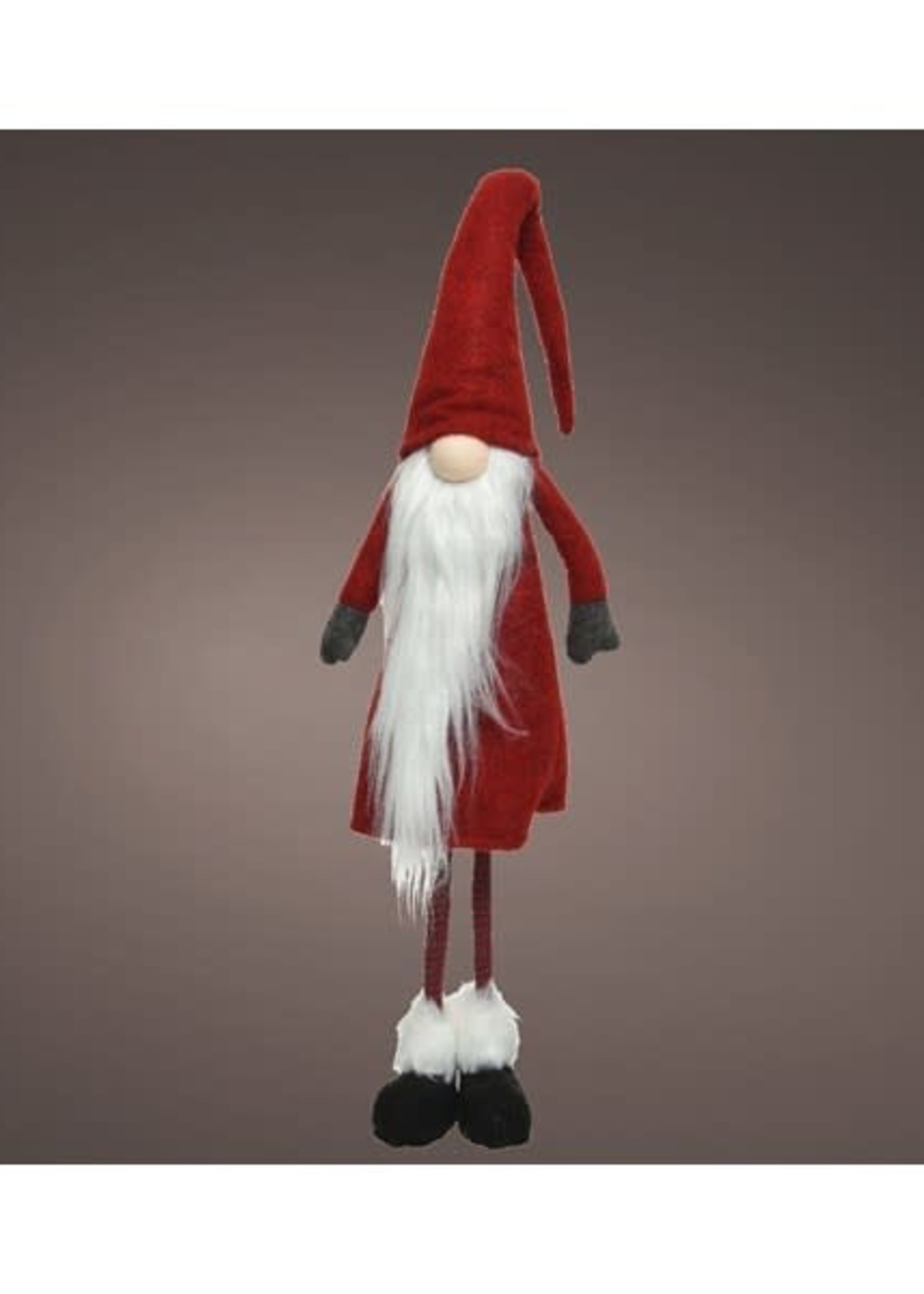 Lumineo Christmas Gnome With LED  Warm White Light Up Nose 91cm tall