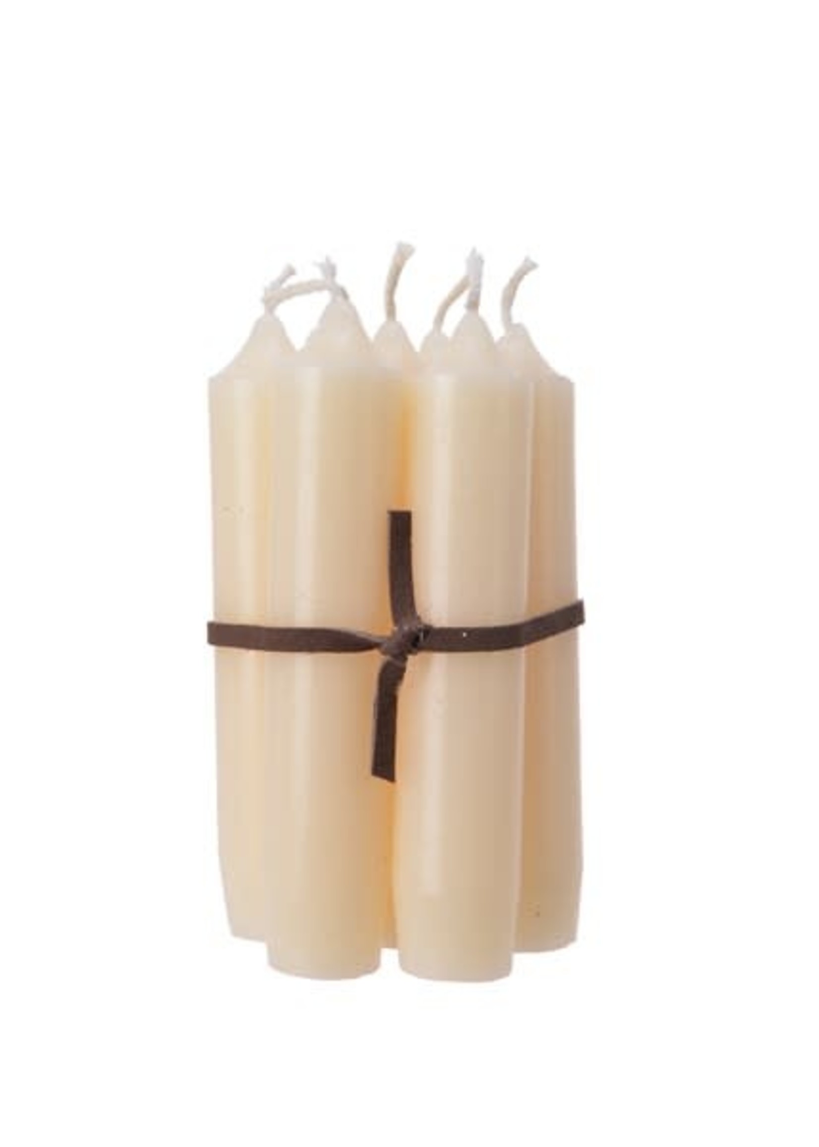 Decoris Cream Candles Wrapped In Leather Cord (7)