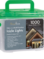 Snowtime Warm White Icicle 1000 LED Lights With Timer