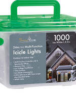 Snowtime Ice White Icicle LED Lights With Timer x1000