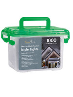 Snowtime Ice White Icicle LED Lights With Timer x1000