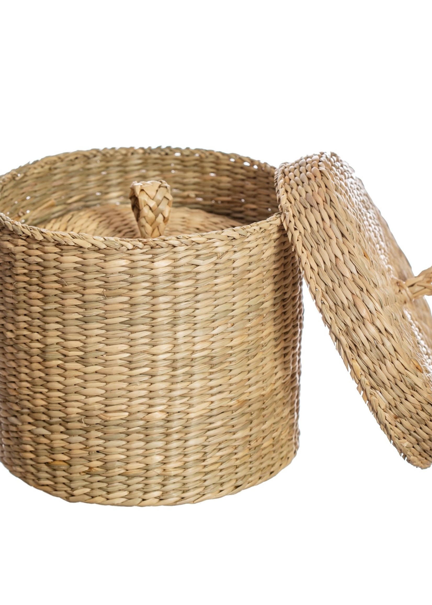 Sass & Belle Seagrass Baskets With Lid - Set of 2