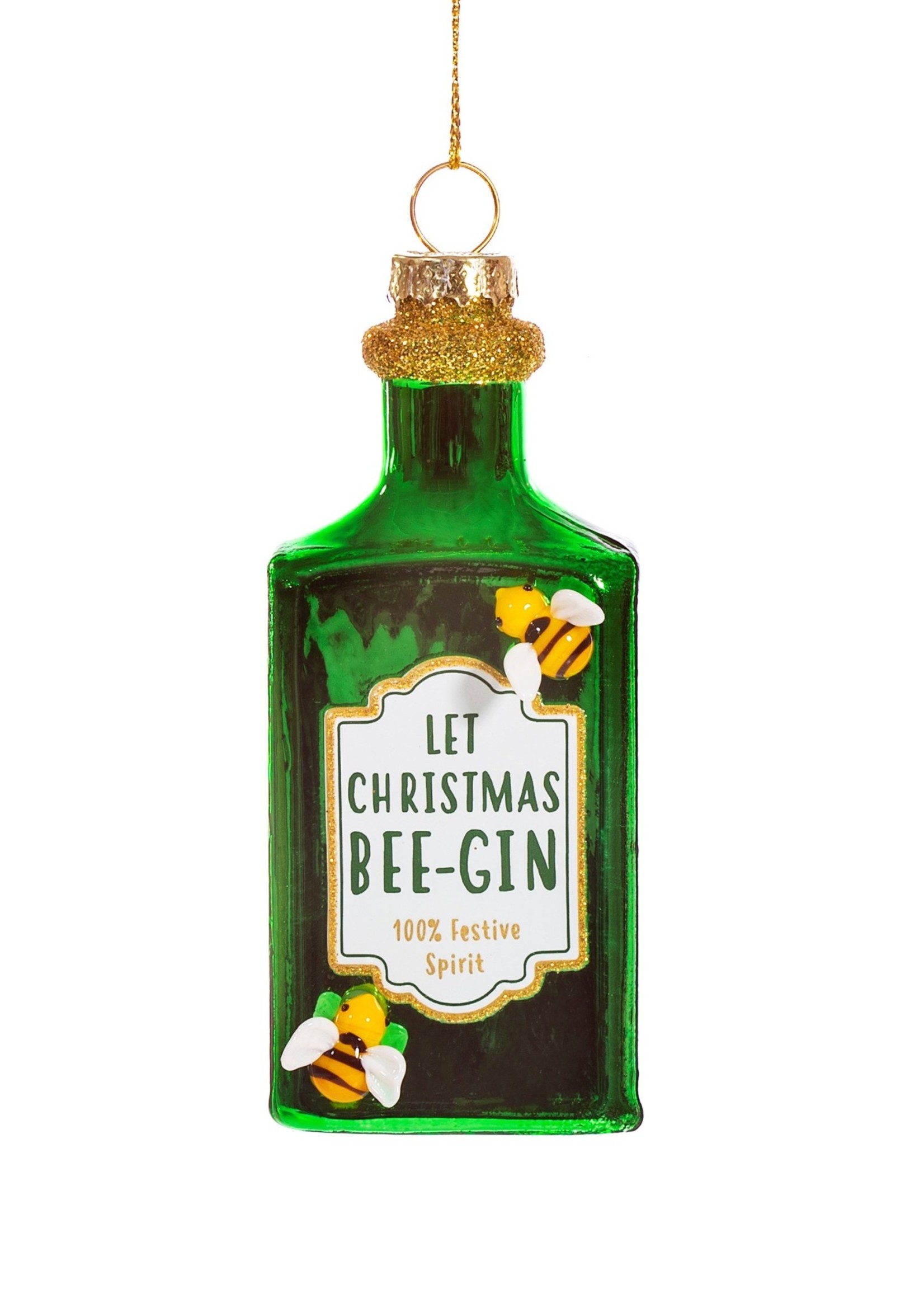 Sass & Belle Let Christmas Bee Gin Shaped Bauble