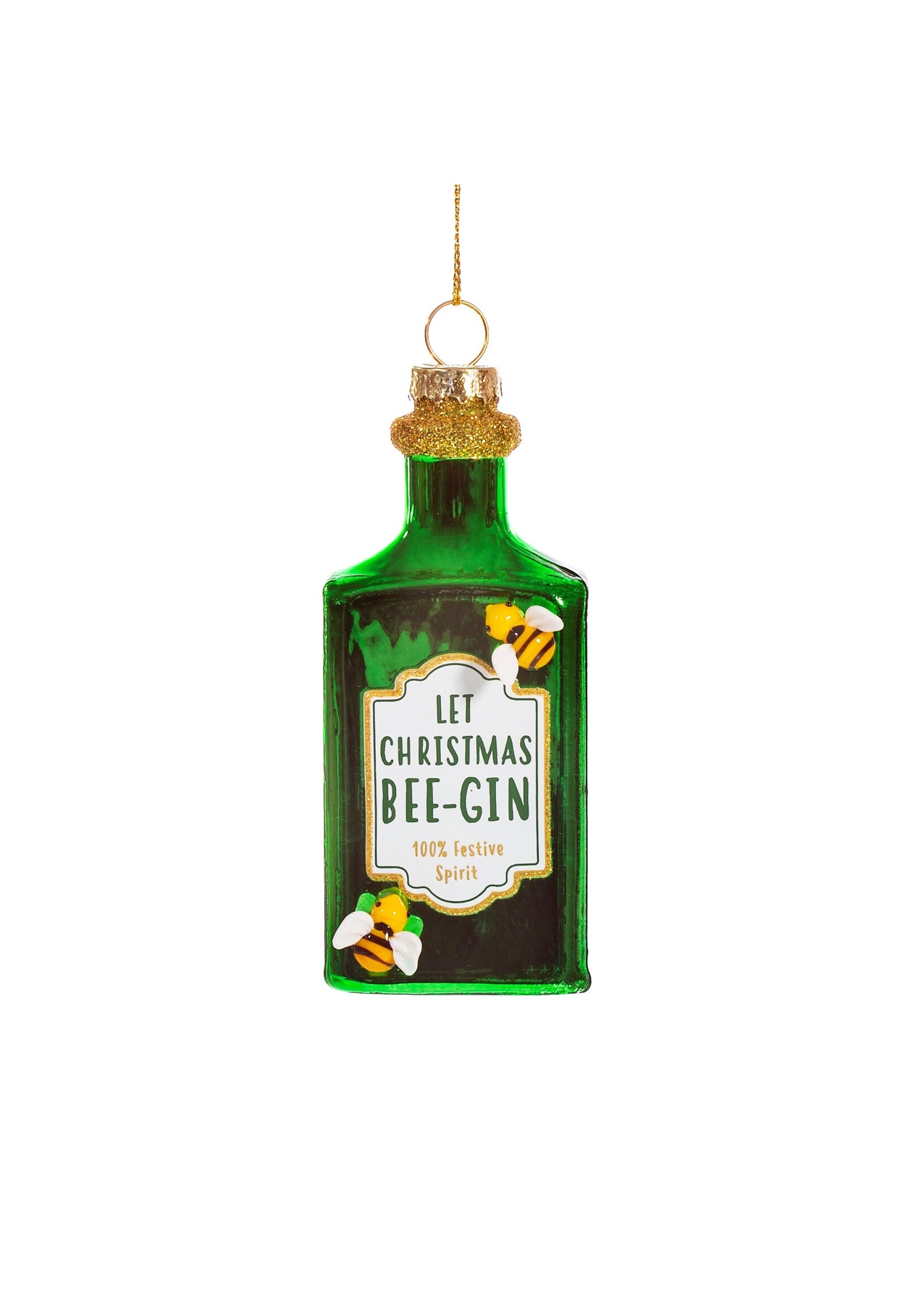 Sass & Belle Let Christmas Bee Gin Shaped Bauble