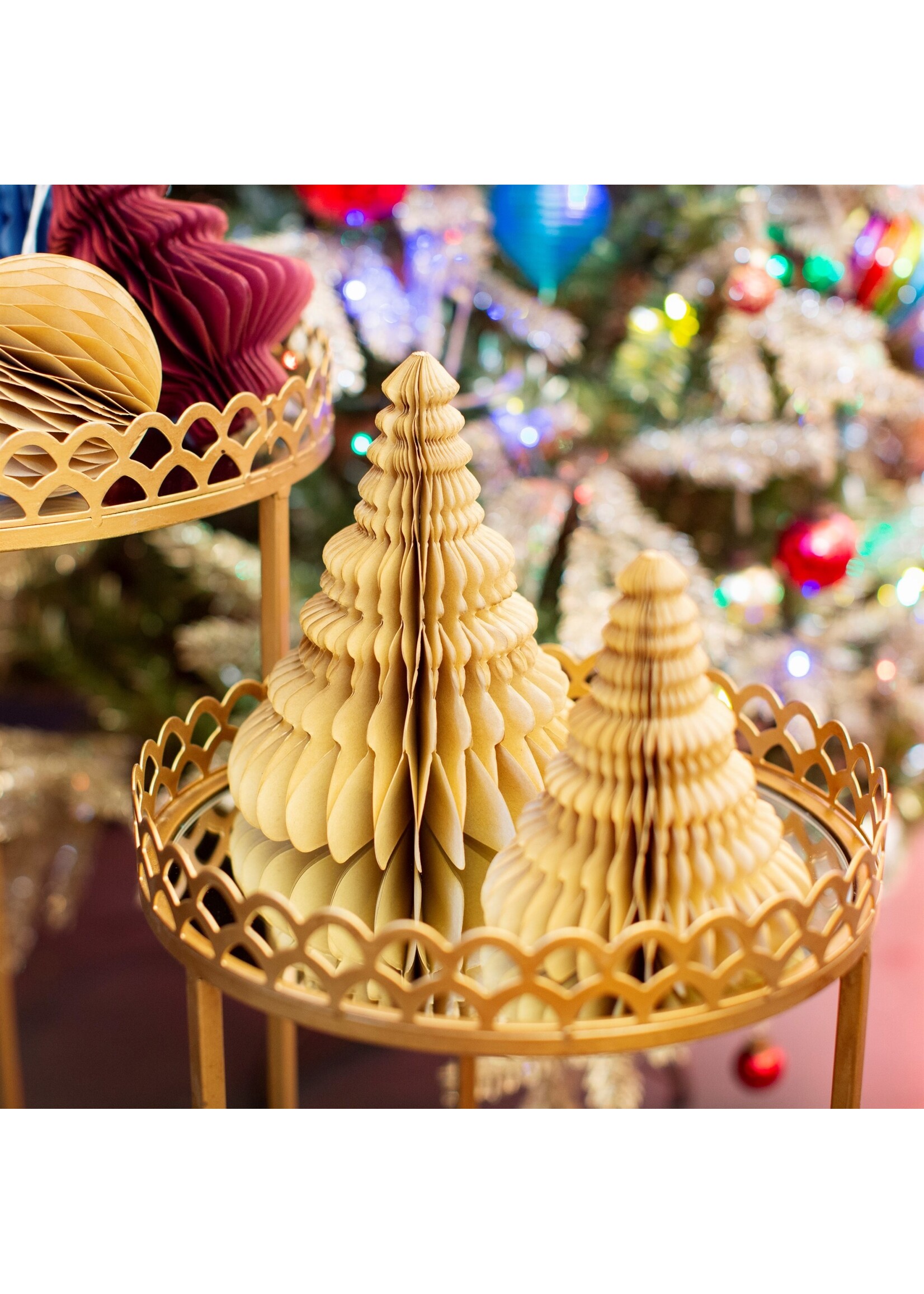 Sass & Belle Sass & Belle Kraft Paper Honeycomb Tree Standing Decoration Set 2