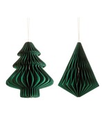 Sass & Belle Green Tree or Diamond Paper Honeycomb Hanging Decoration (Price is for one)