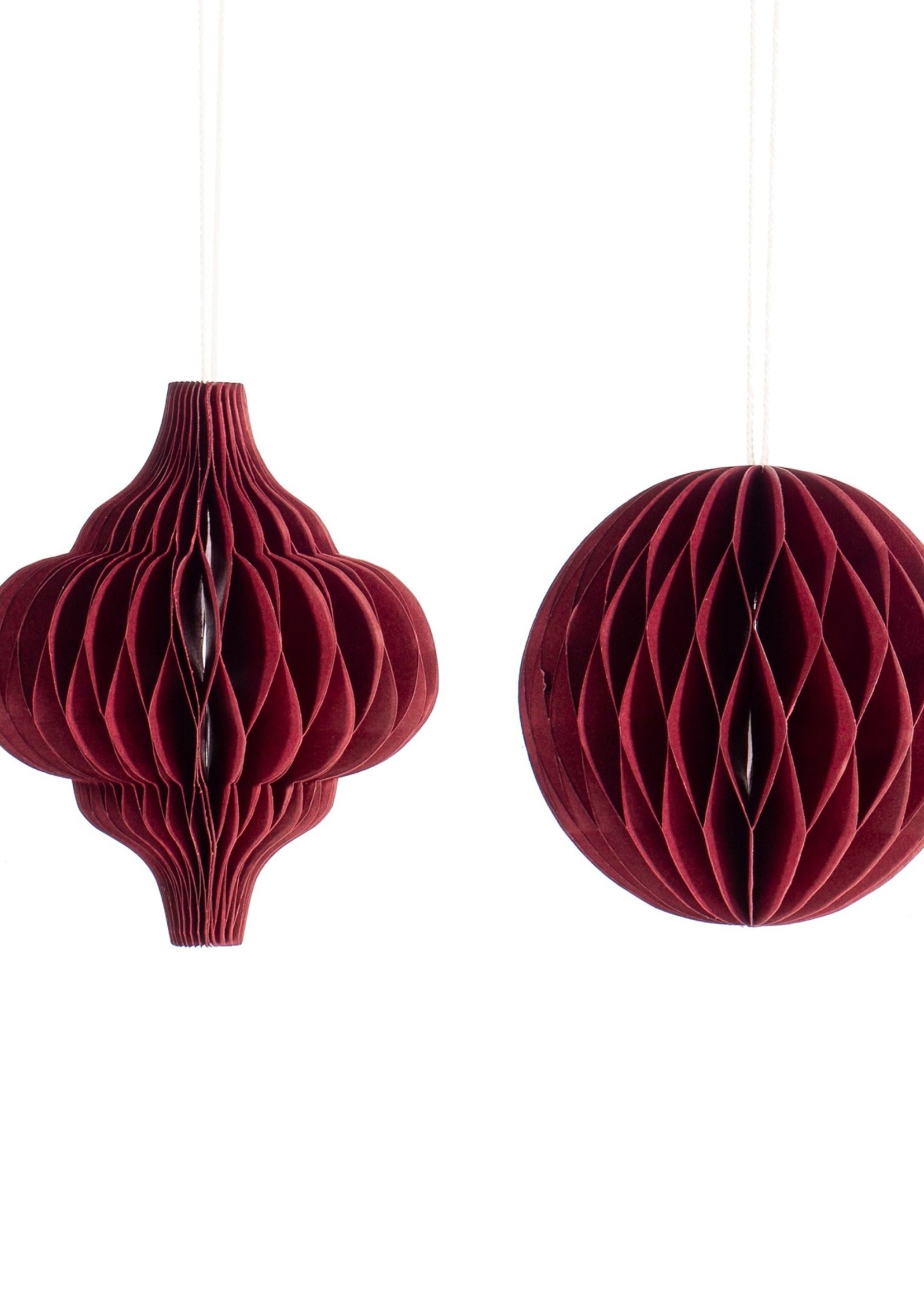 Sass & Belle Sass & Belle Deep Red Paper Honeycomb Hanging Decoration (price is for one)