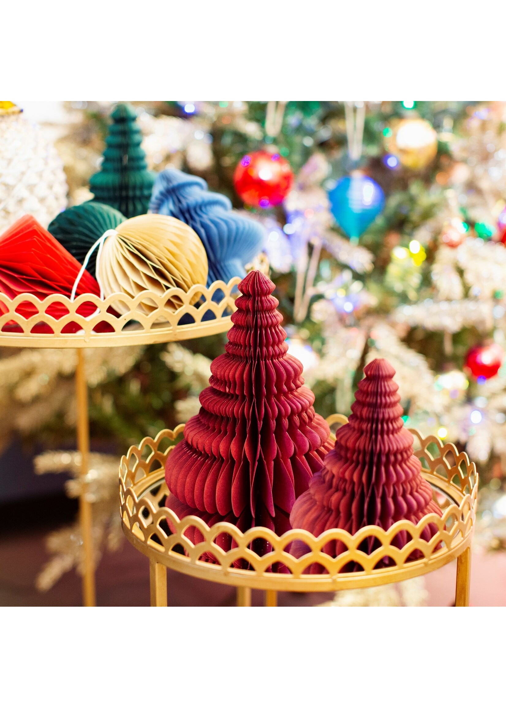 Sass & Belle Sass & Belle Red Paper Honeycomb Hanging Decoration Assorted