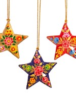 Sass & Belle Kashmiri Paper Mache Floral Star Assorted