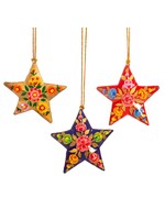 Sass & Belle Kashmiri Paper Mache Floral Star Assorted