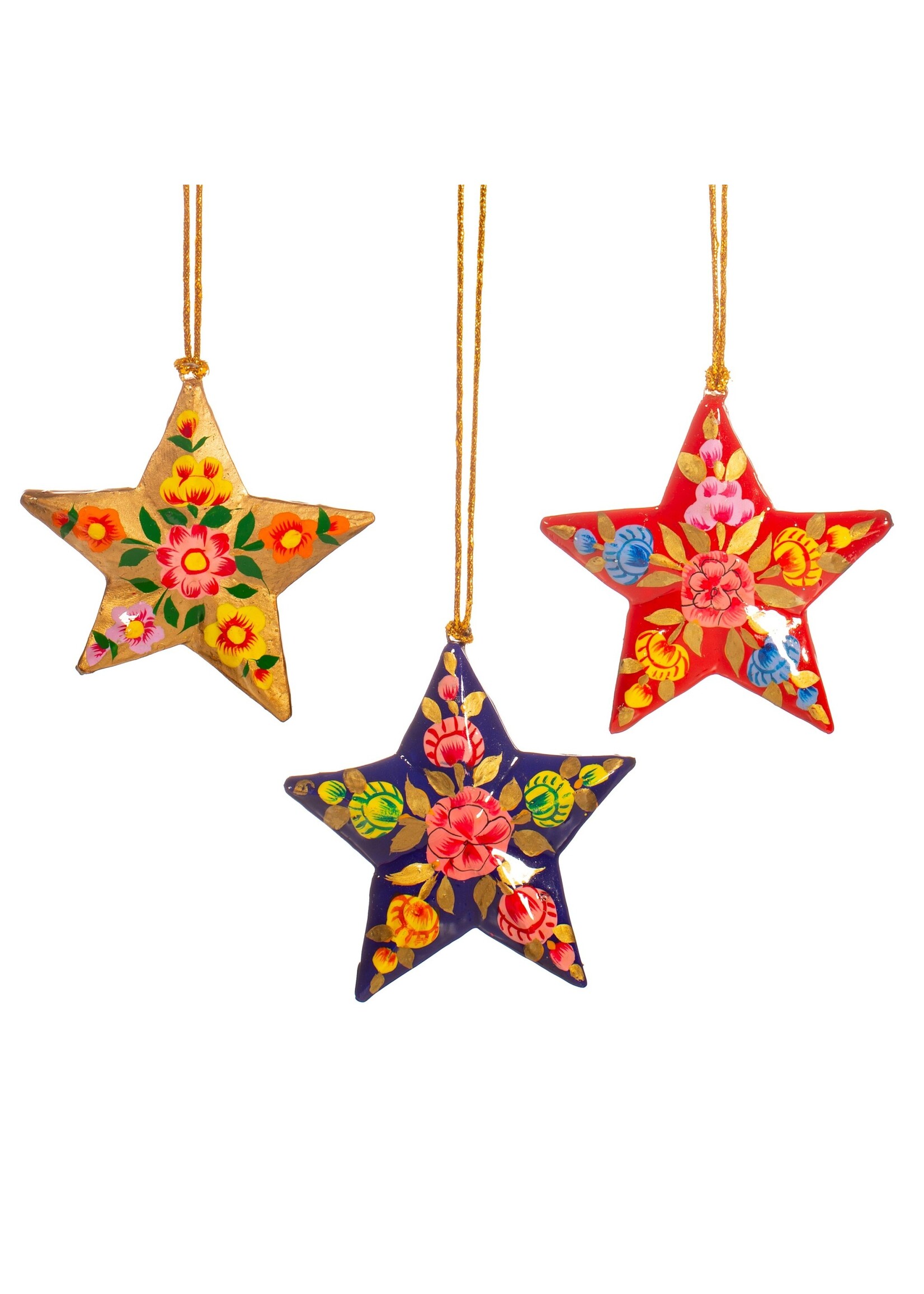Sass & Belle Kashmiri Paper Mache Floral Star Assorted