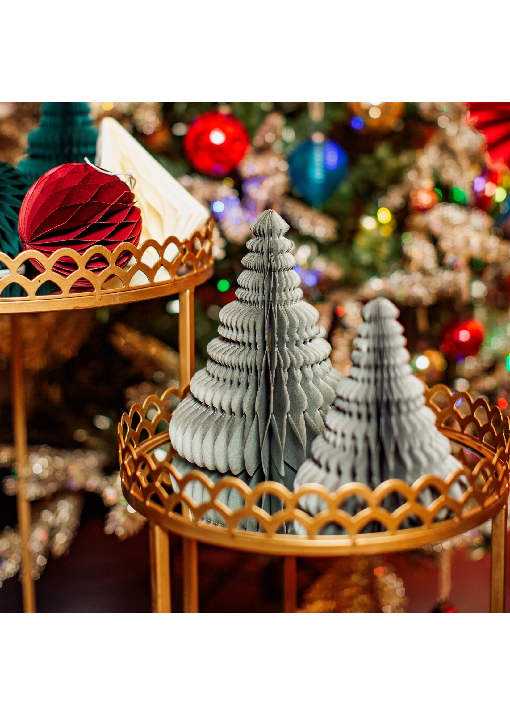 Sass & Belle Sass & Belle Grey Honeycomb Tree Standing Decoration Set 2