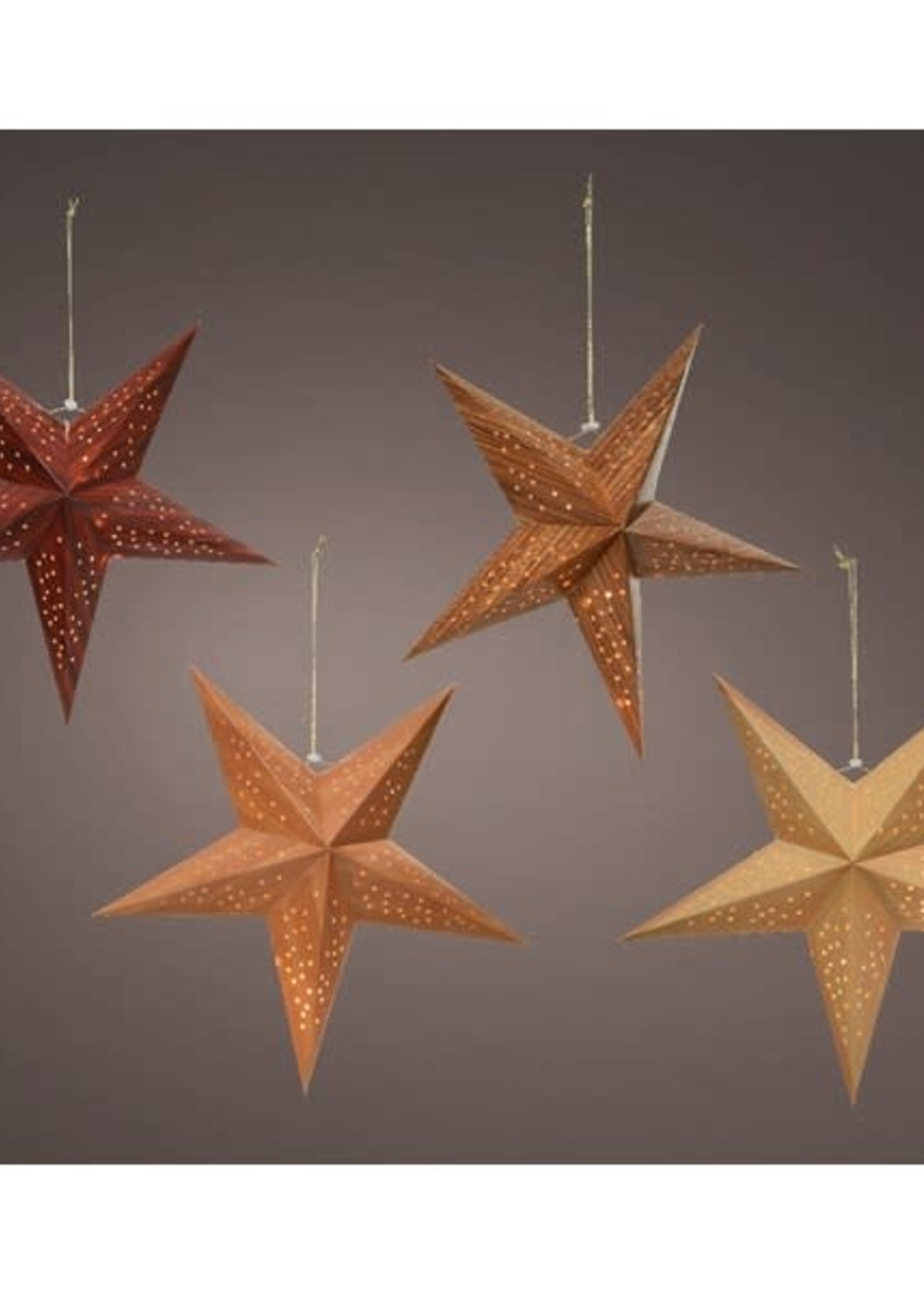 Lumineo Hanging Wood Look LED Light Star