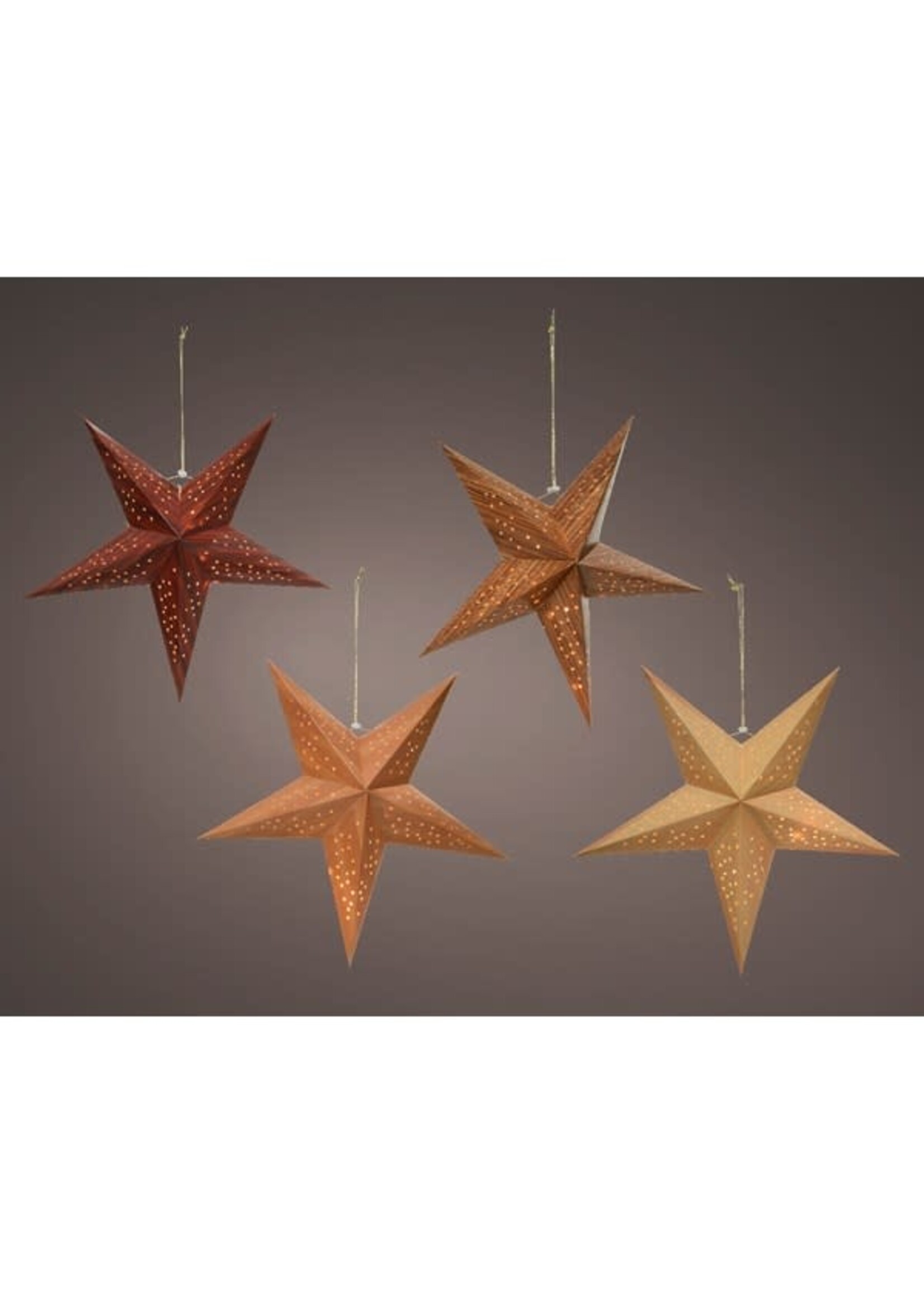 Lumineo Hanging Wood Look LED Light Star