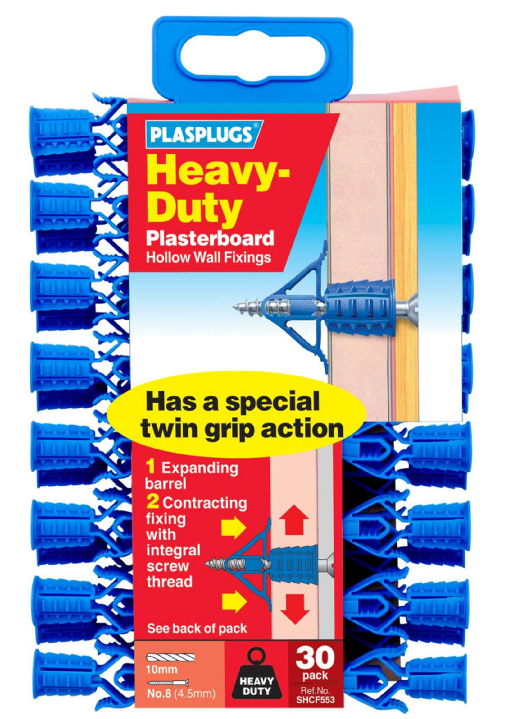 Plasplugs Heavy Duty Plasterboard Fixings (30 Pack)