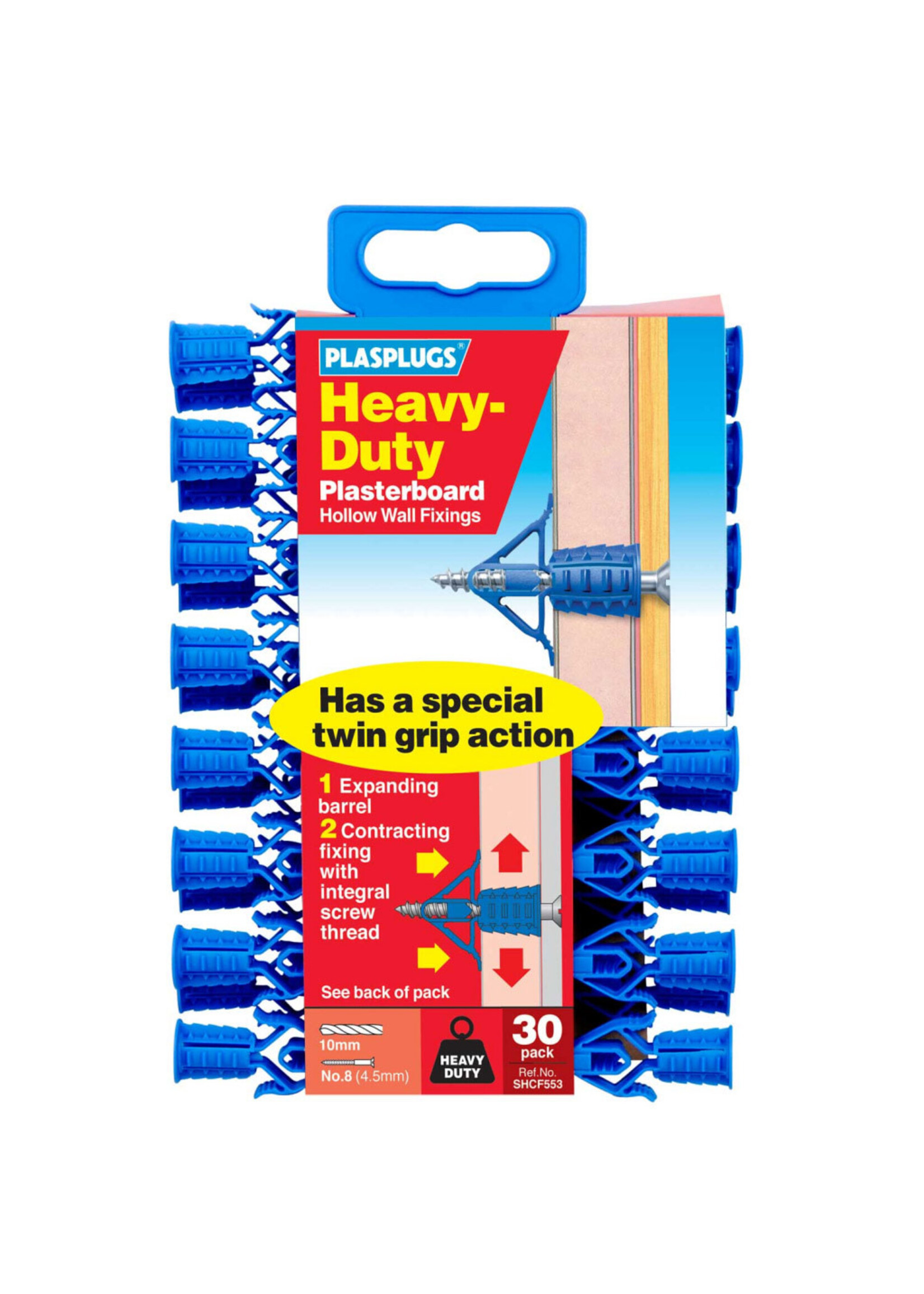 Plasplugs Heavy Duty Plasterboard Fixings (30 Pack)