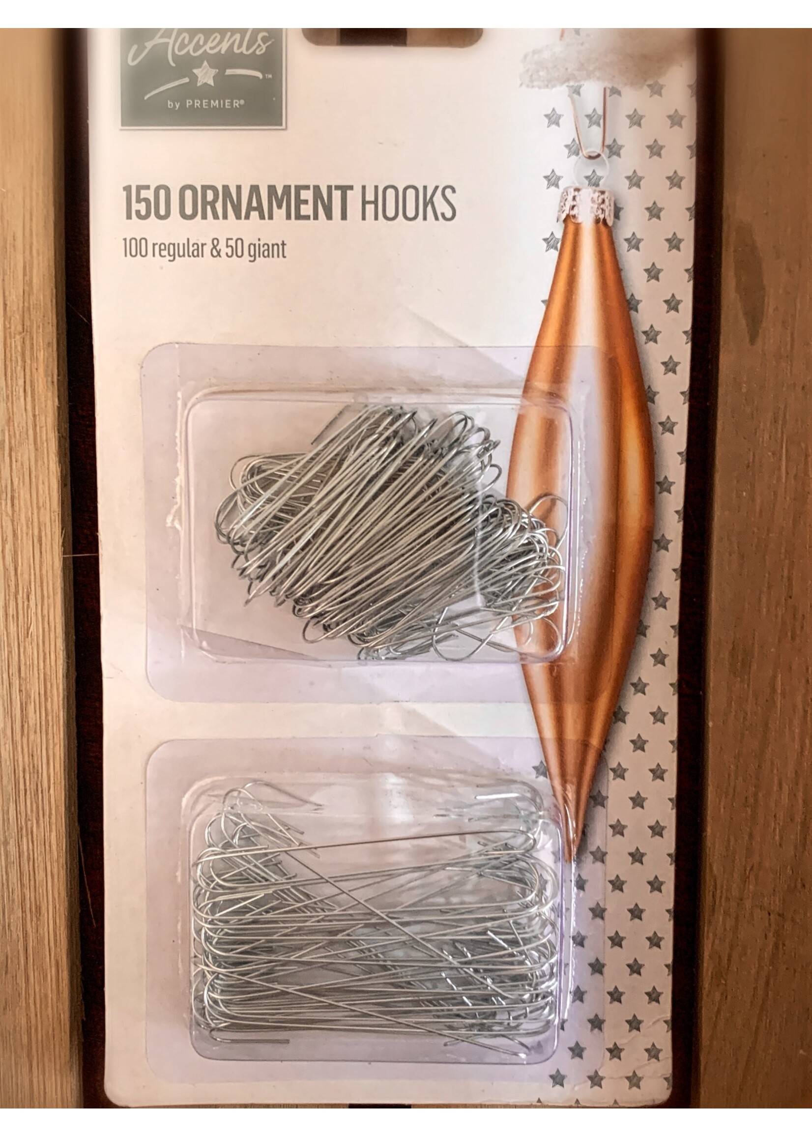 Premier Premier 150 Silver Christmas Tree Hooks Baubles Metal Wire Ornament Hanging Decoration