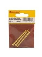 Brass Woodscrew - Round Head 2" x 8 3 Pack