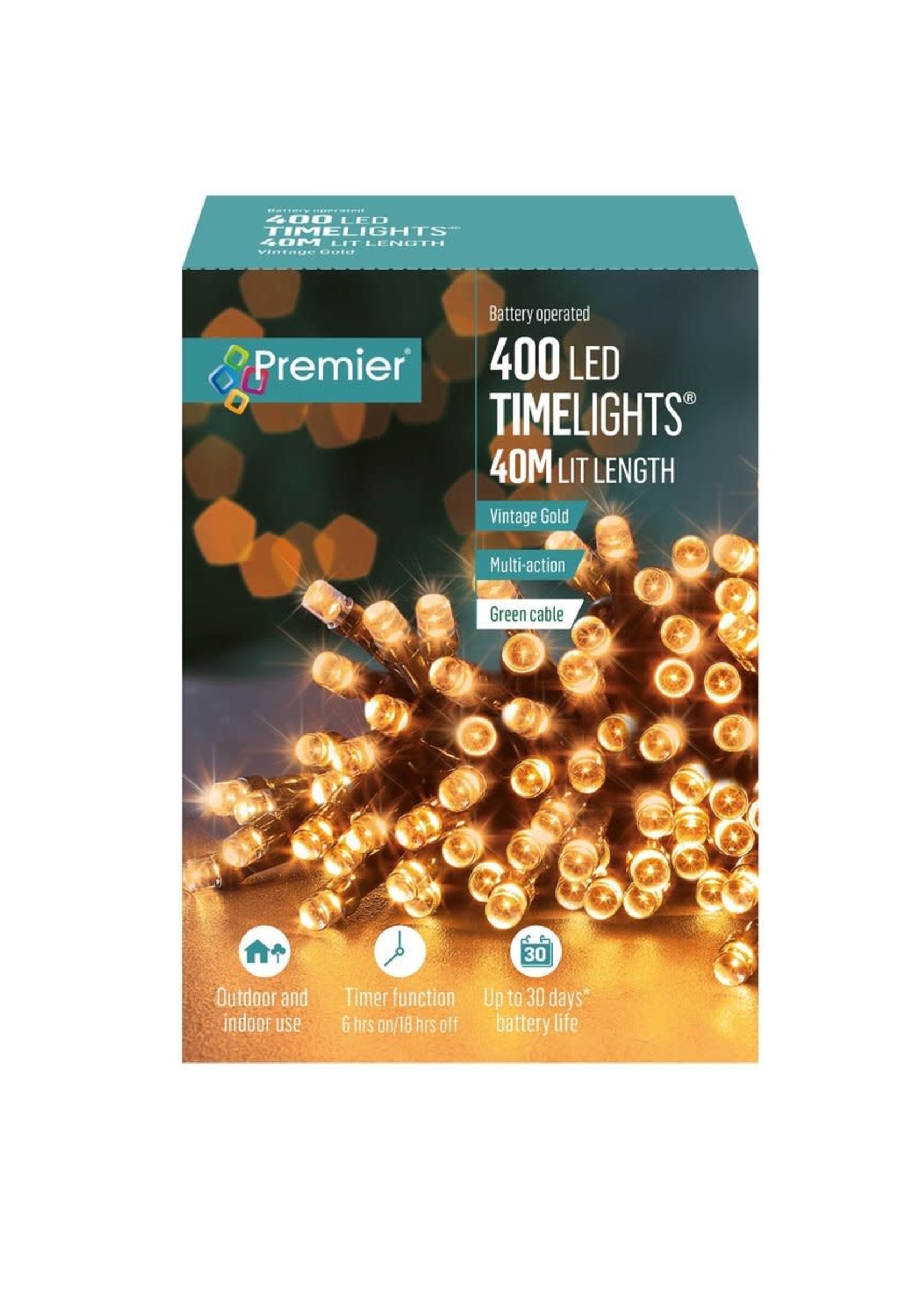 Premier Battery Vintage Gold 400 LEDs Lights Indoor/Outdoor