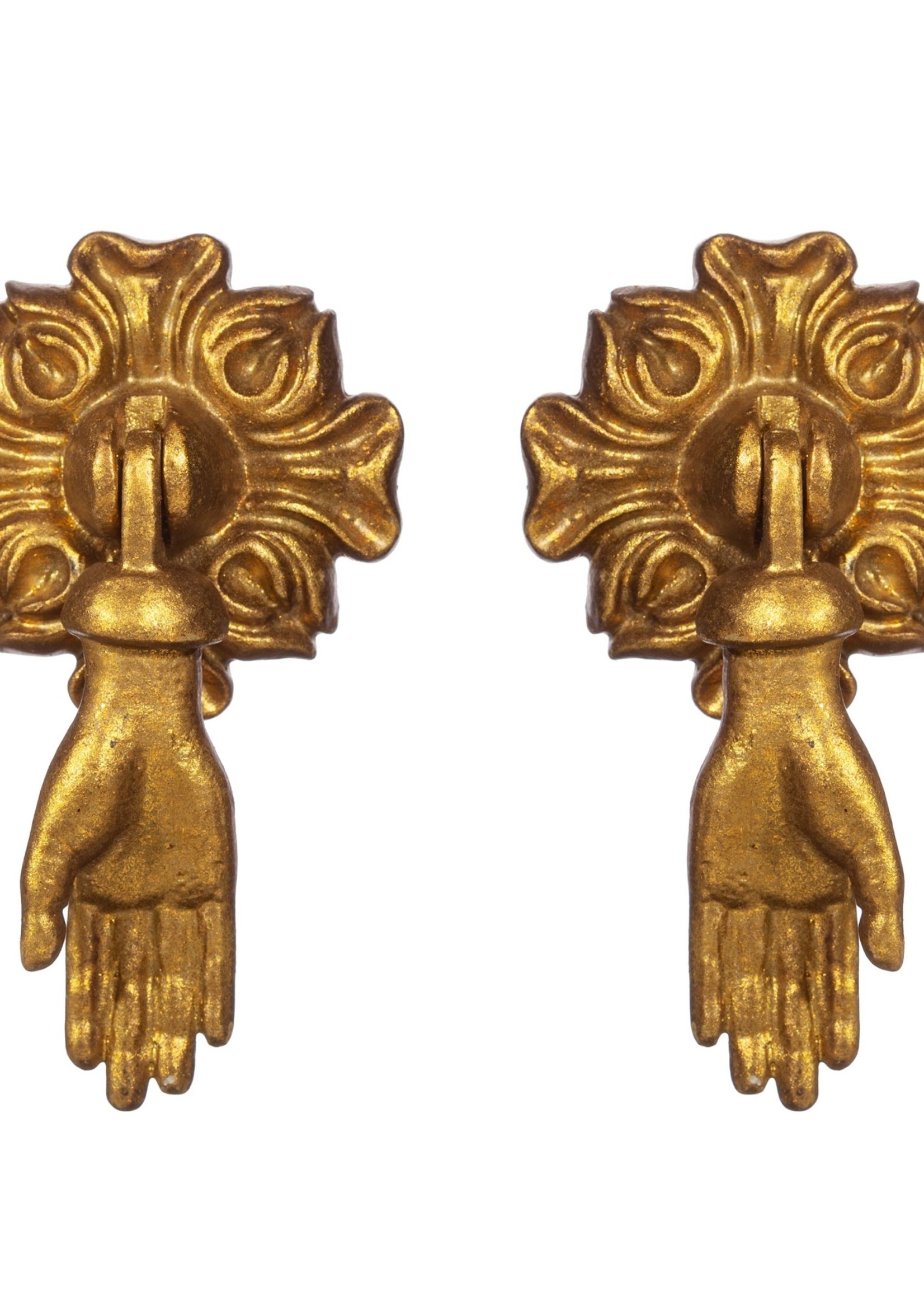 Sass & Belle Gold Hands Pendant Drawer Knobs - Set of 2