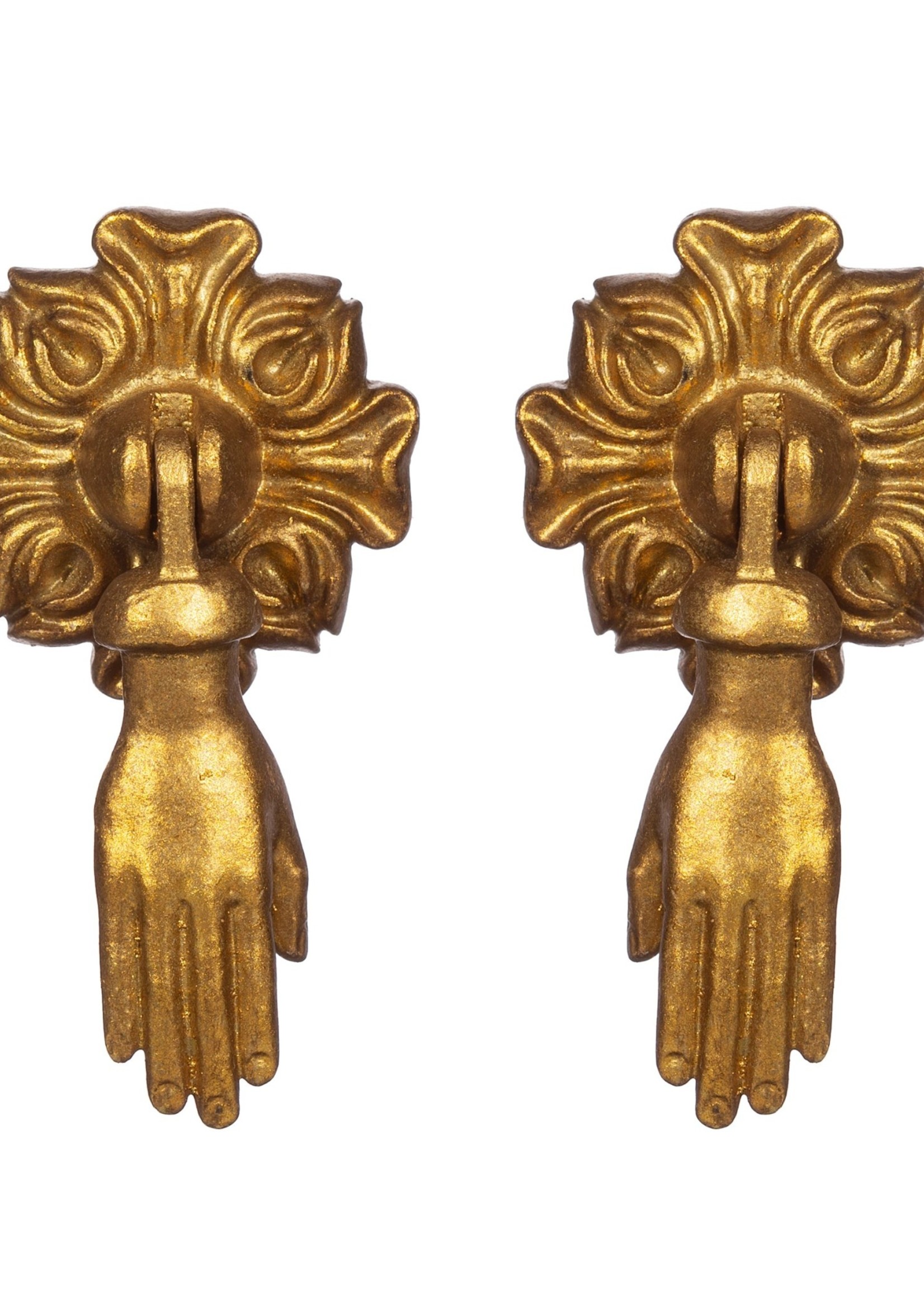 Sass & Belle Gold Hands Pendant Drawer Knobs - Set of 2