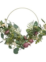 Decoris Metal Wreath With Rose and Foilage 40cm