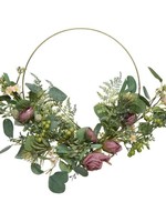 Decoris Metal Wreath With Rose and Foliage 40cm