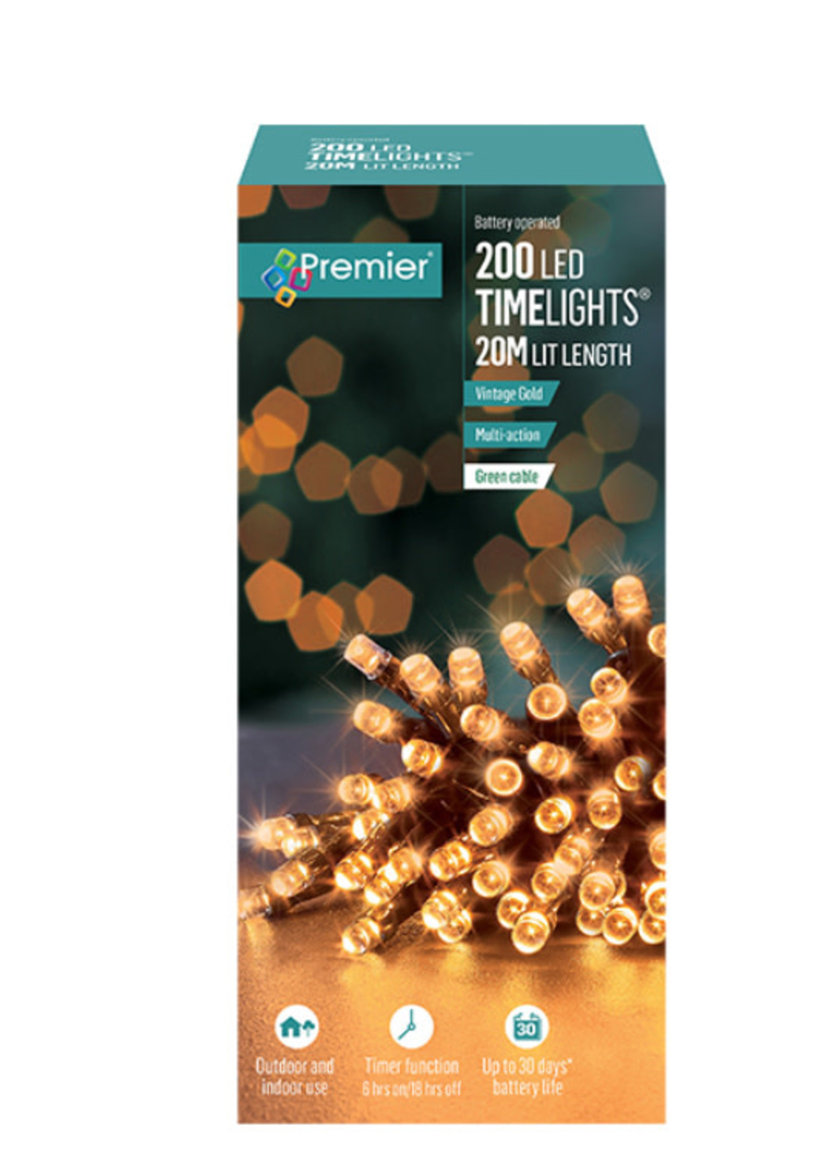 Premier Battery Vintage Gold 200 LEDs Lights Indoor/Outdoor