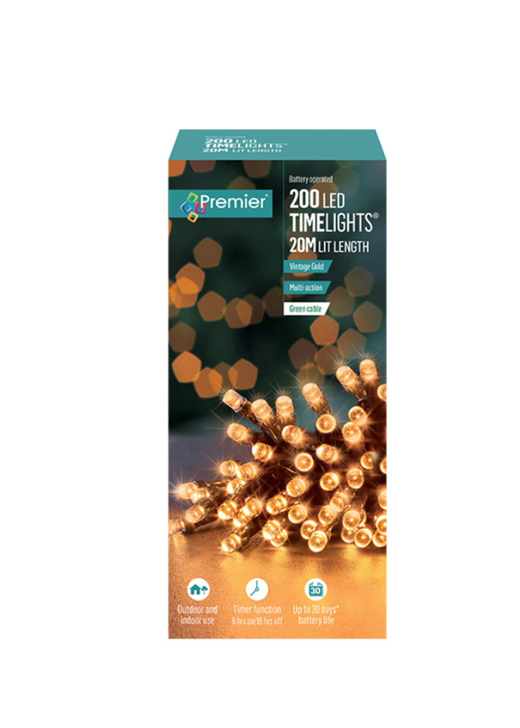 Premier Battery Vintage Gold 200 LEDs Lights Indoor/Outdoor