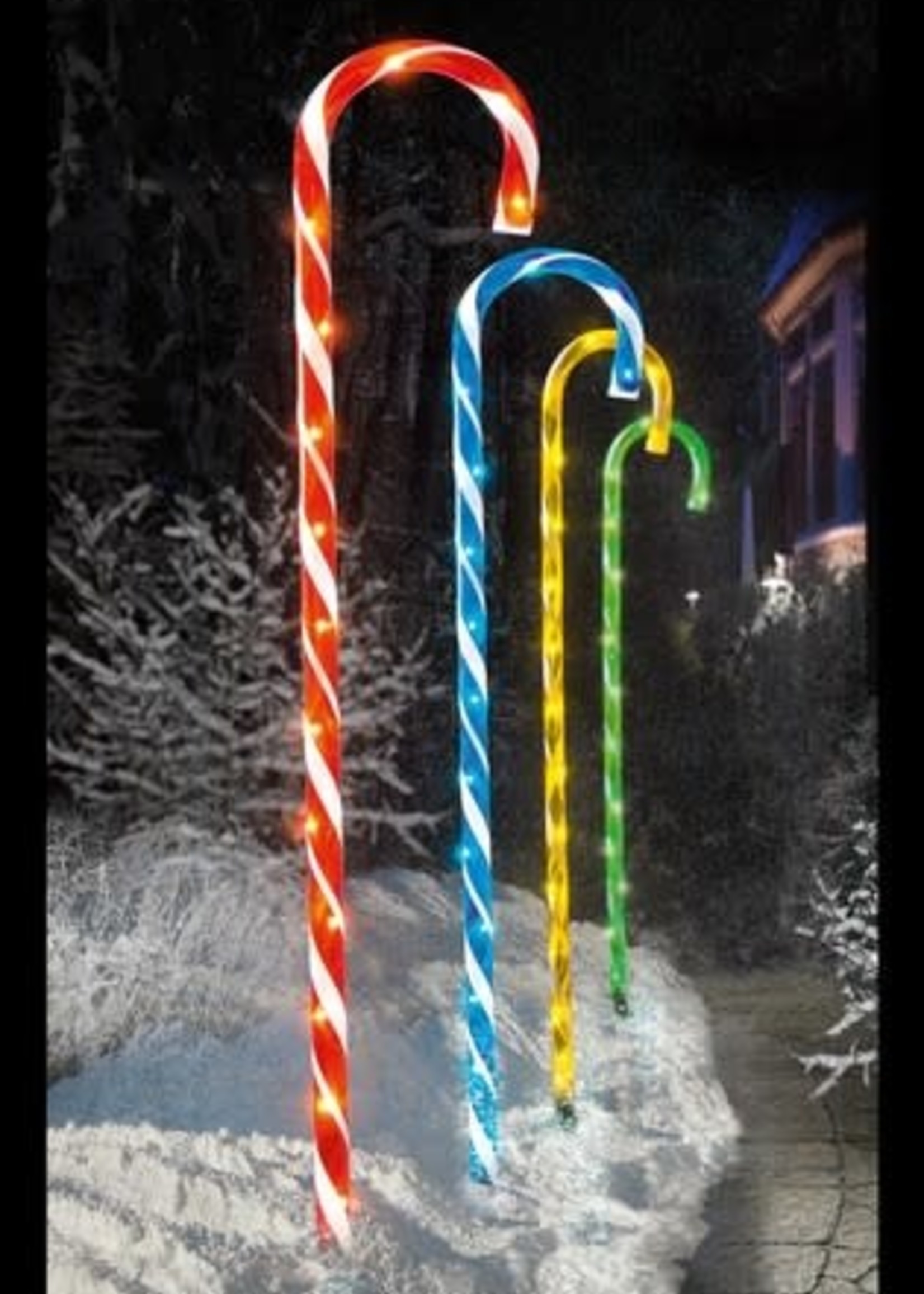 Premier Colour Candy Cane Path Light Set of 4 Outdoor