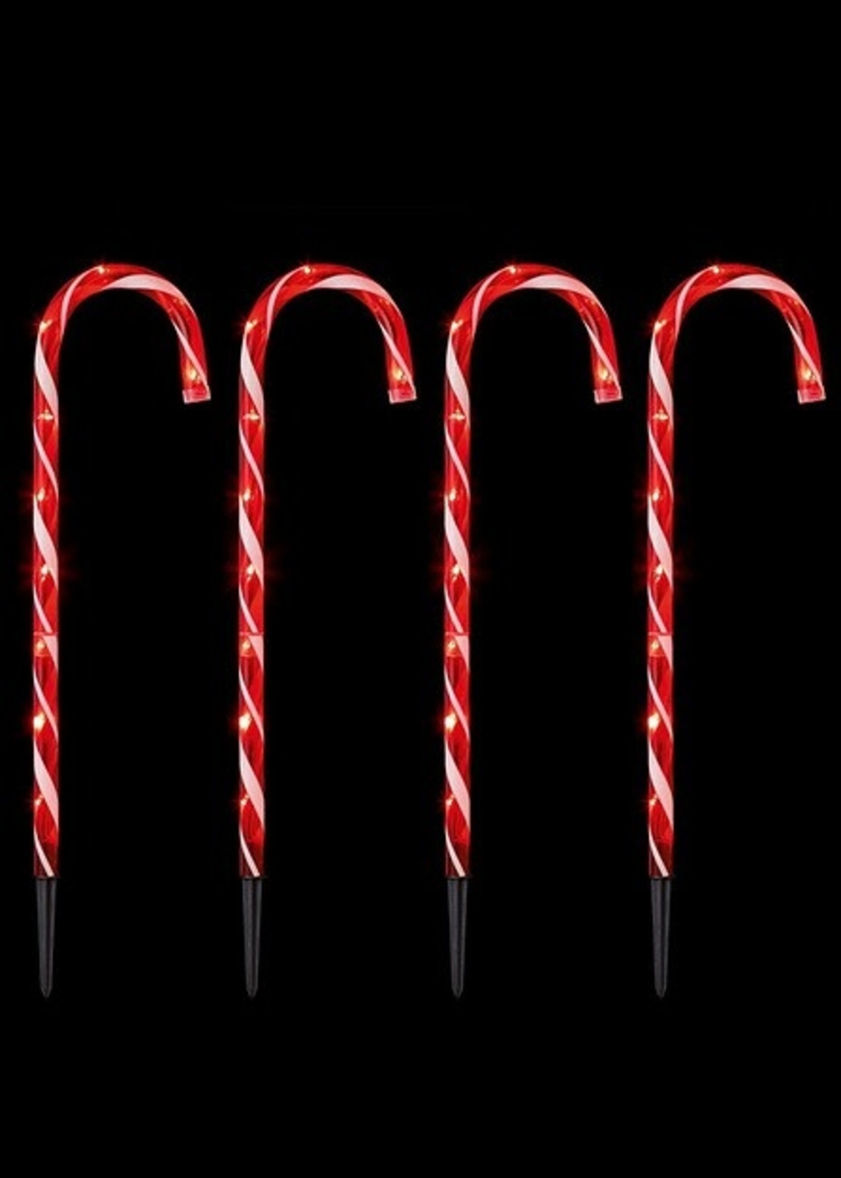 Premier Red Candy Cane Path Light Set of 4 Outdoor
