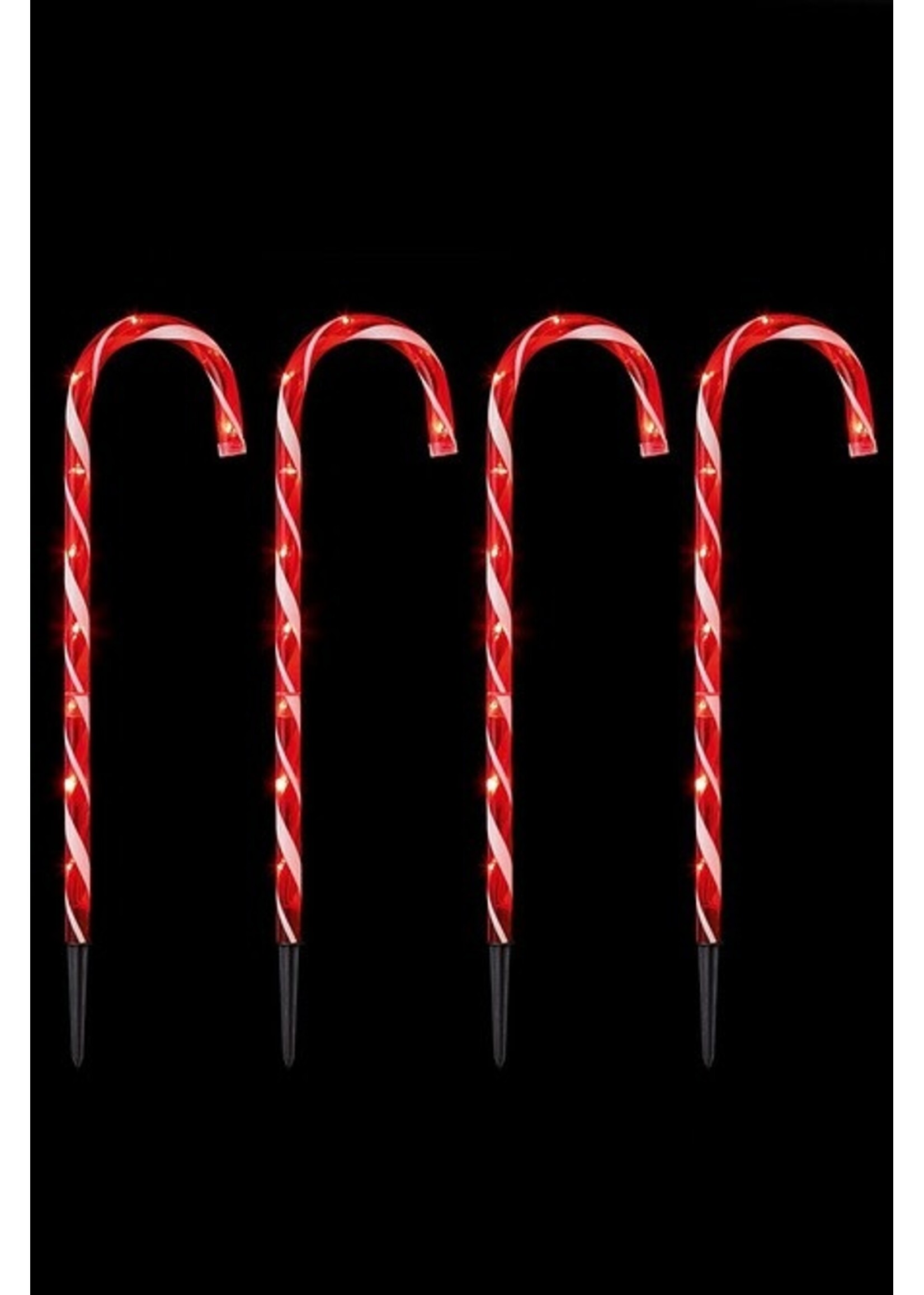 Premier Red Candy Cane Path Light Set of 4 Outdoor