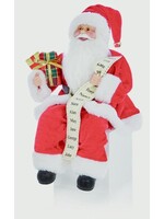 Premier Sitting Santa with Glasses Holding List and Parcels Red 30cm