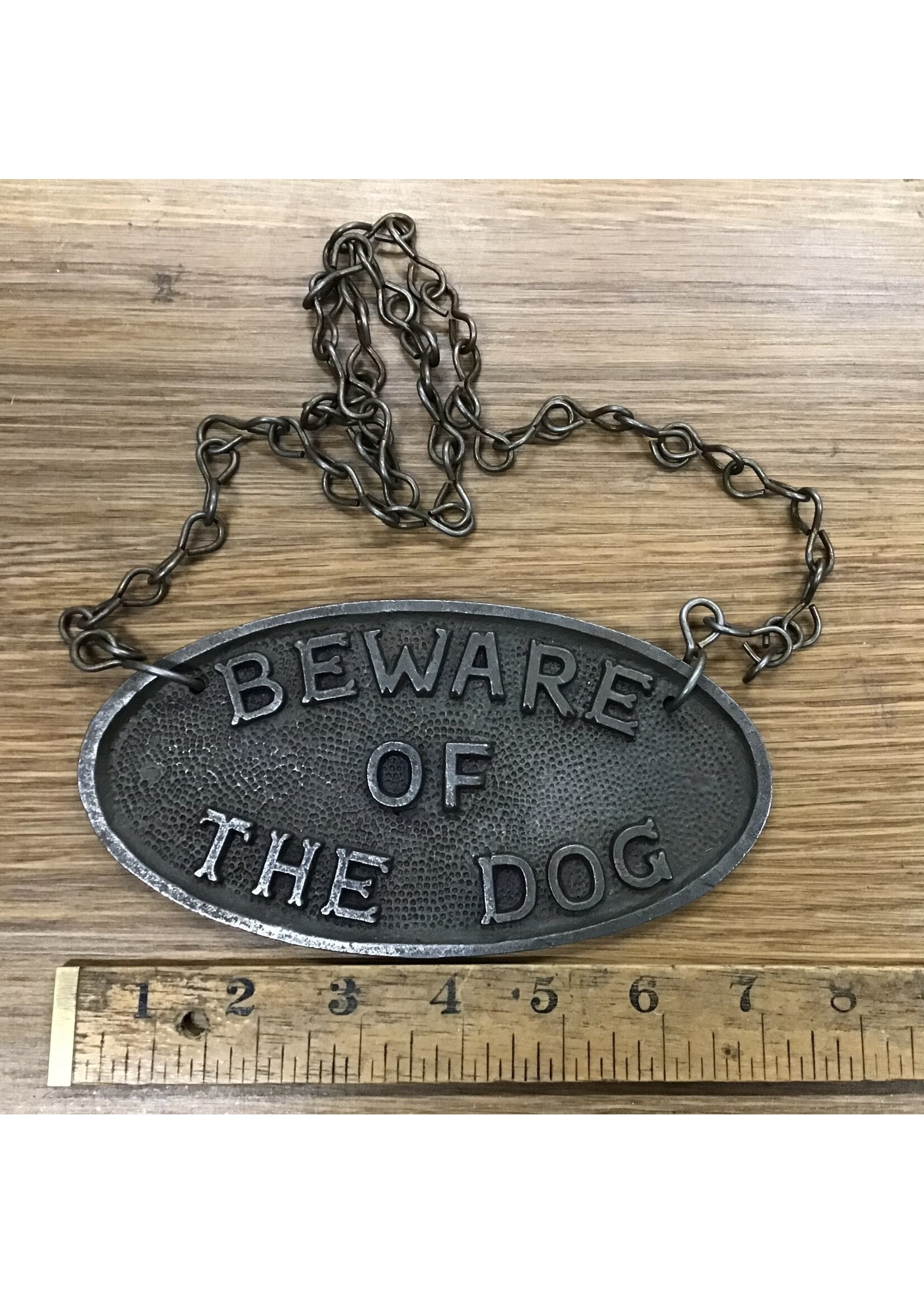 Cottingham Collection Beware Of The Dog Plaque With Hanging Chain