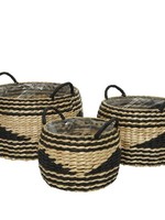 Decoris Black and Natural Paper Basket Medium 32 x 20cm