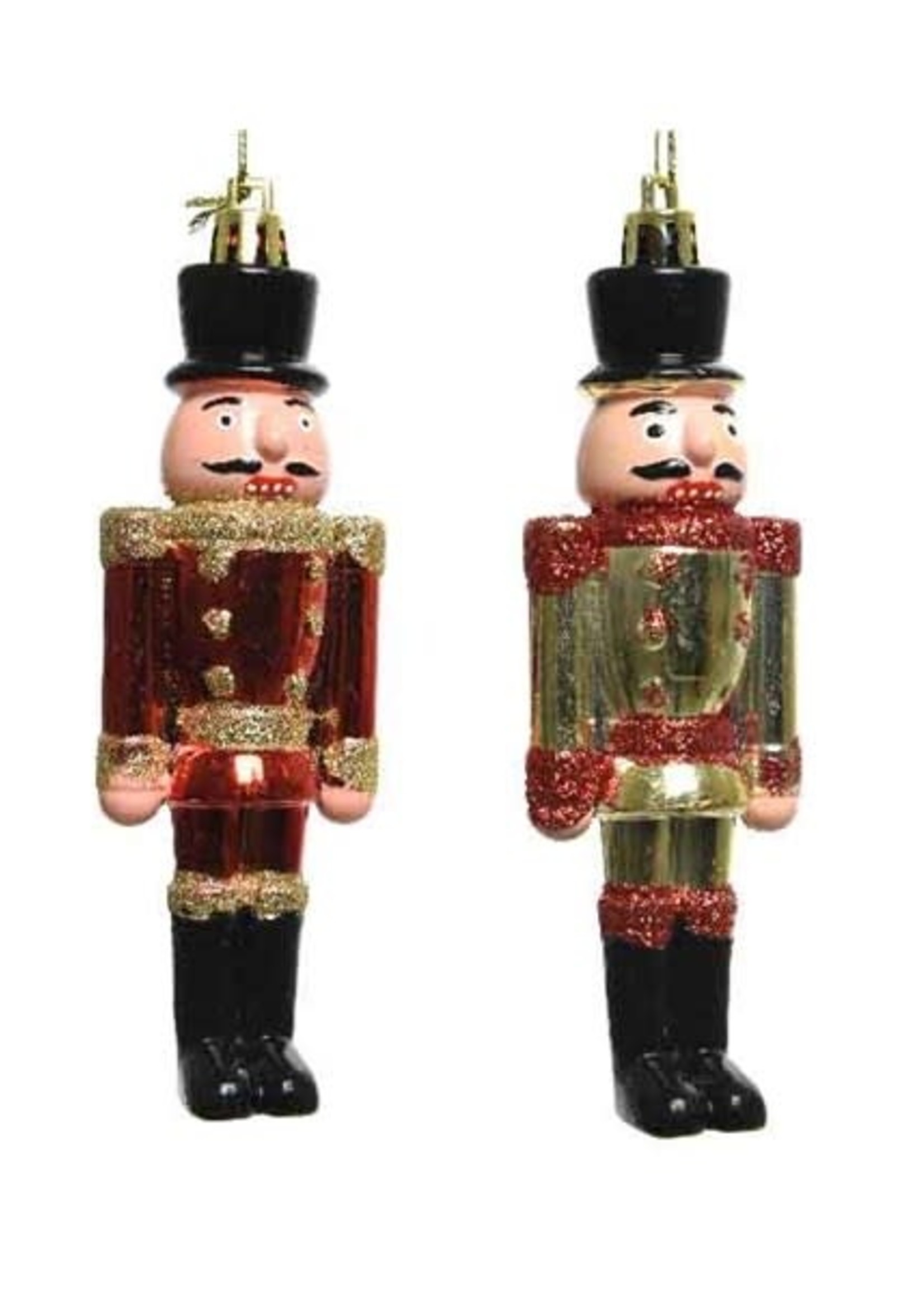 Kaemingk Nutcracker Red with gold glitter shatterproof style