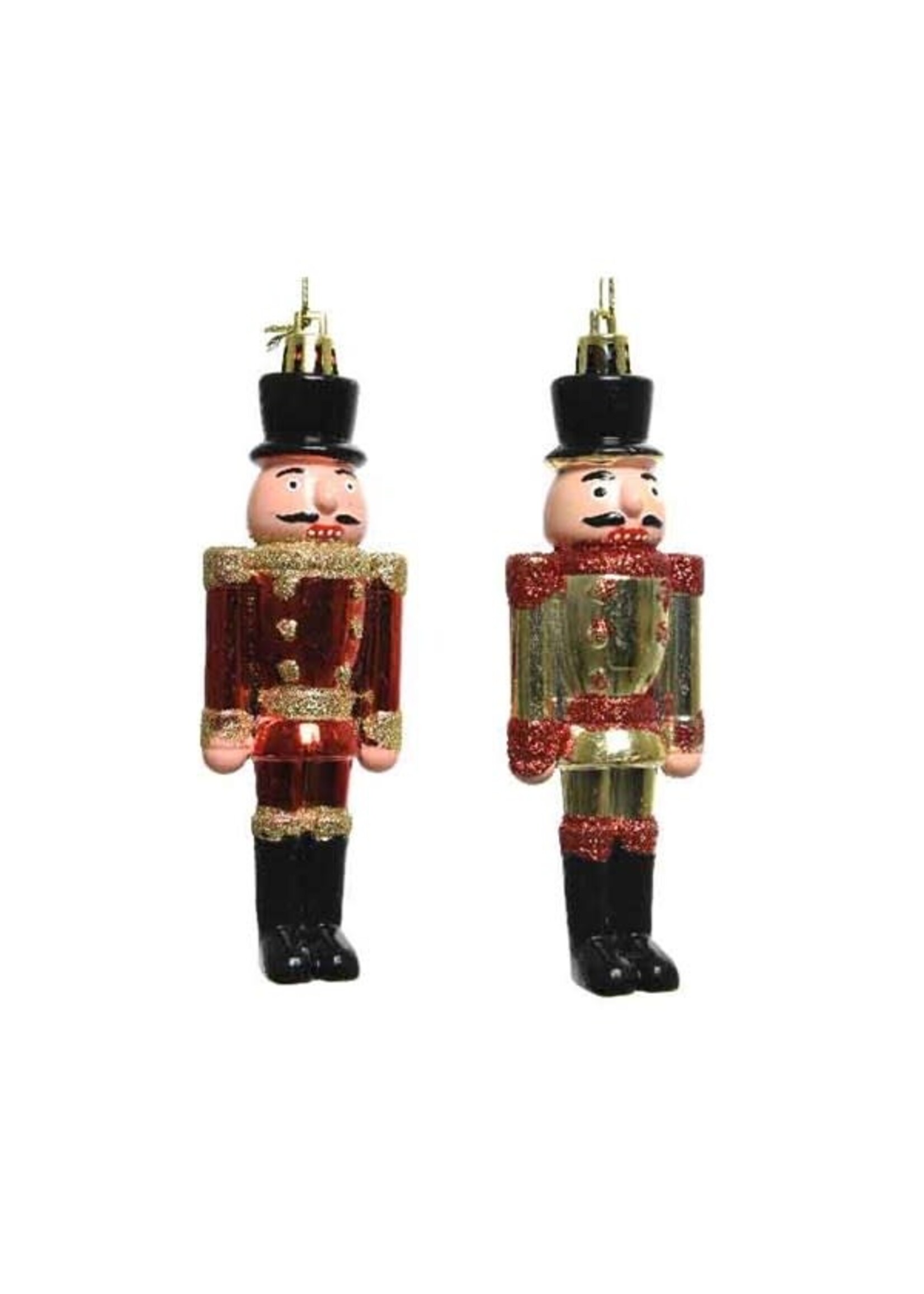 Kaemingk Nutcracker Red with gold glitter shatterproof style