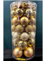 Kaemingk Baubles & Star Mix - Light Gold Pack of 50 hanging decorations