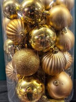 Mix tube 30 baubles Light Gold mixed finishes