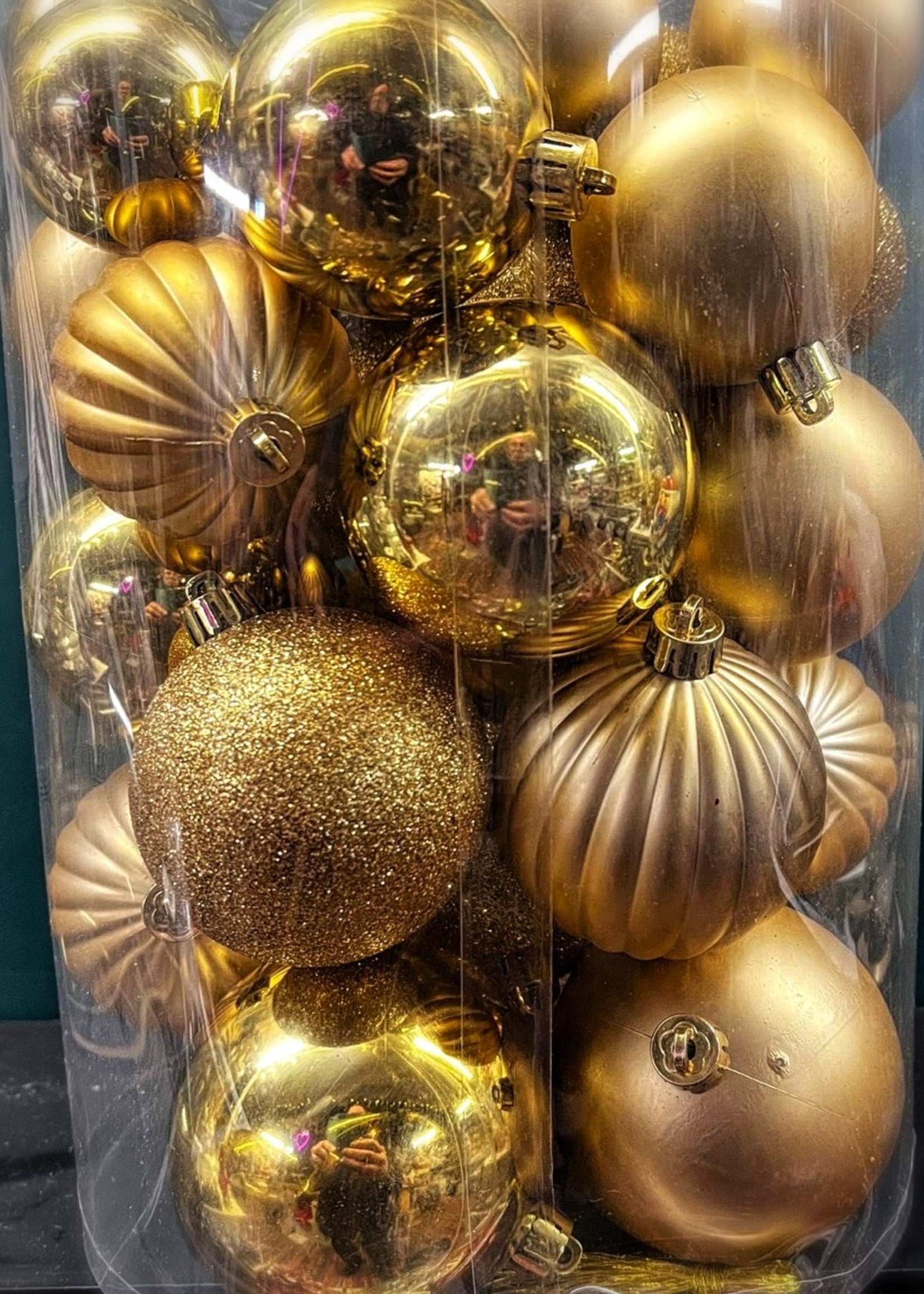 Mix tube 30 baubles Light Gold mixed finishes